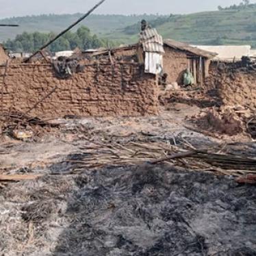 CODECO militiamen destroyed and burned hundreds of displaced people’s huts and shelters during a deadly raid on Lala camp on June 12, 2023, Ituri province, Democratic Republic of Congo, June 13, 2023.